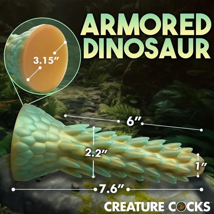 Dildos XR Brands Stegosaurus Spiky Reptile Silicone Dildo