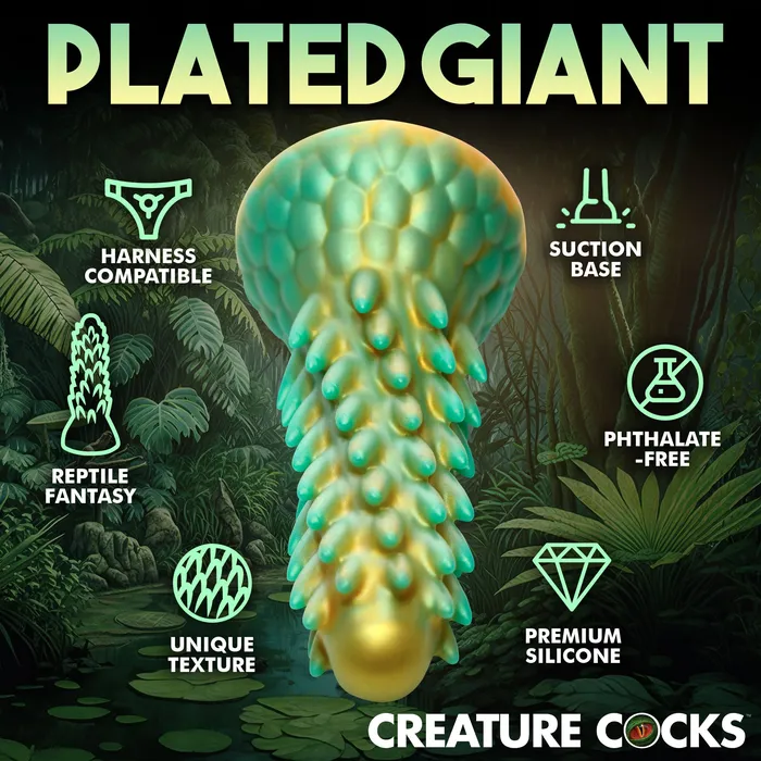 Dildos XR Brands Stegosaurus Spiky Reptile Silicone Dildo