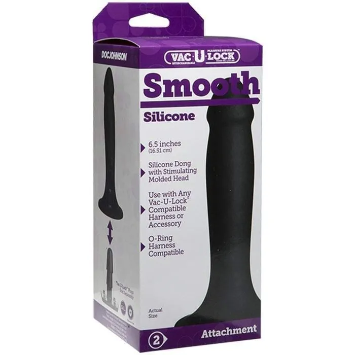 Doc Johnson Enterprises Dildos Doc johnson VacULock Smooth Silicone Black Dong