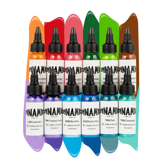 Dynamic Anal Dynamic Circa 2003 Tattoo Ink Color Set 1 oz Bottles