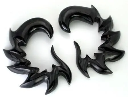 Elementals Organics Anal FLAMES Black Horn Spiral Earrings Body Jewelry Price Per 2 Elementals Organics Anal FLAMES Black Horn Spiral Earrings Body Jewelry Price Per 2