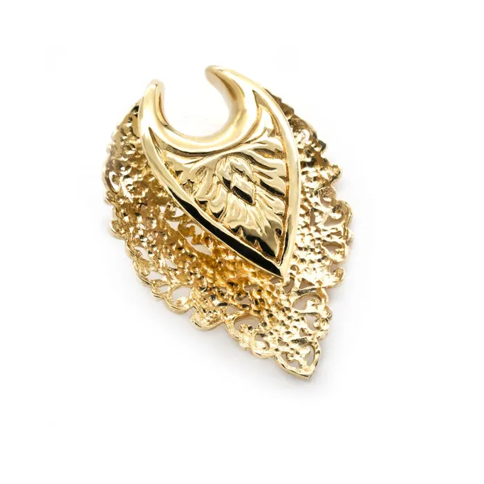 Elementals Organics Anal Polished Brass Filigree Black Onyx Saddle Plugs Price Per 2