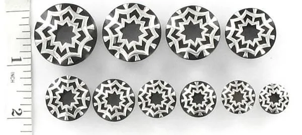 Elementals Organics Anal STAR WEB SILVER Plug Horn Organic Ear Jewelry Price Per 1