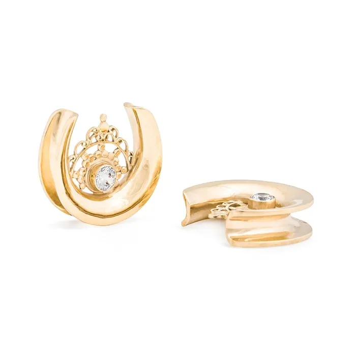 Elementals Organics Crystal Diadem Gold Plated Saddle Plug Price Per 1 Anal