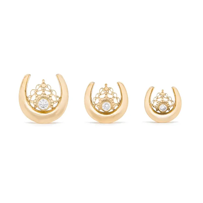 Elementals Organics Crystal Diadem Gold Plated Saddle Plug Price Per 1 Anal