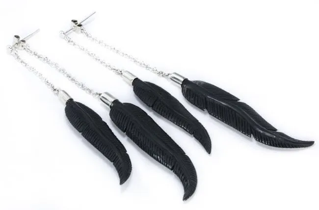Elementals Organics Dildos DOUBLE Horn Feather Regular Earrings Price Per 2