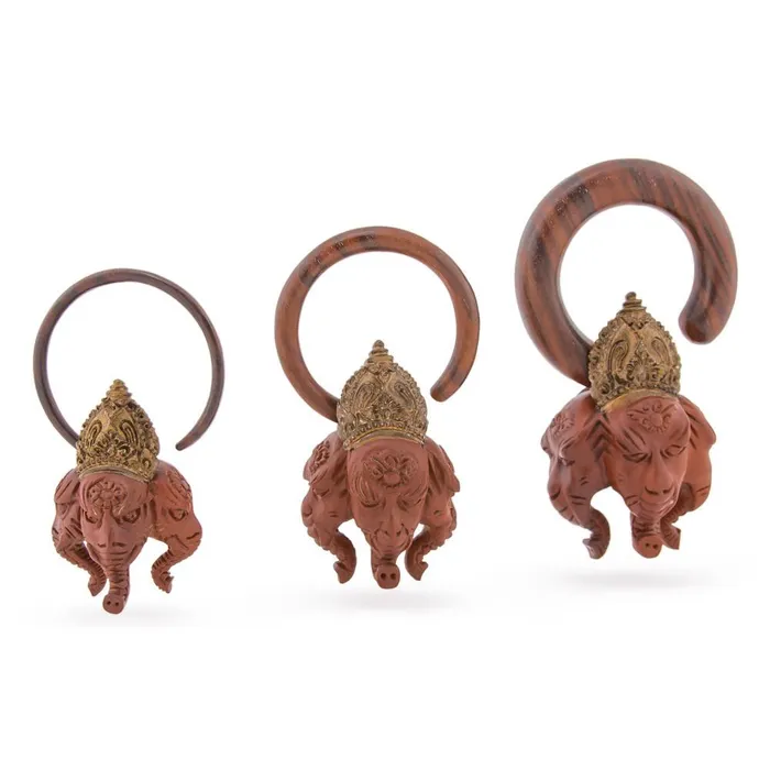 Elementals Organics Vibrators Ganesha Protector Saba and Sono Wood Hanger 3mm12mm Price Per 2