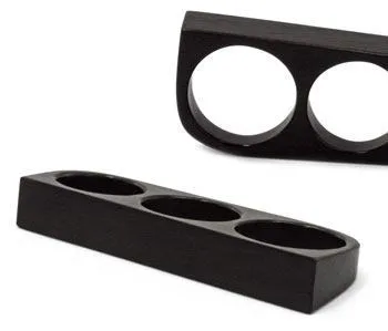 Elementals Organics Vibrators Triple Finger Ring Solid Areng Black Wood