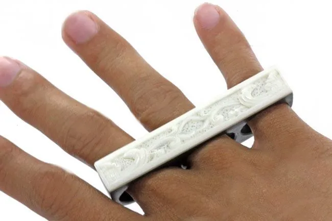 Elementals Organics Vibrators Triple Finger Ring Solid Areng Black Wood Elementals Organics Vibrators Triple Finger Ring Solid Areng Black Wood