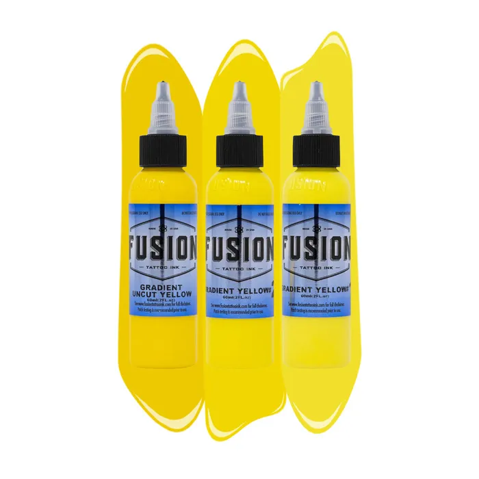 Enhancers Fusion Gradient Yellow 3Pack Fusion Tattoo Ink 1oz