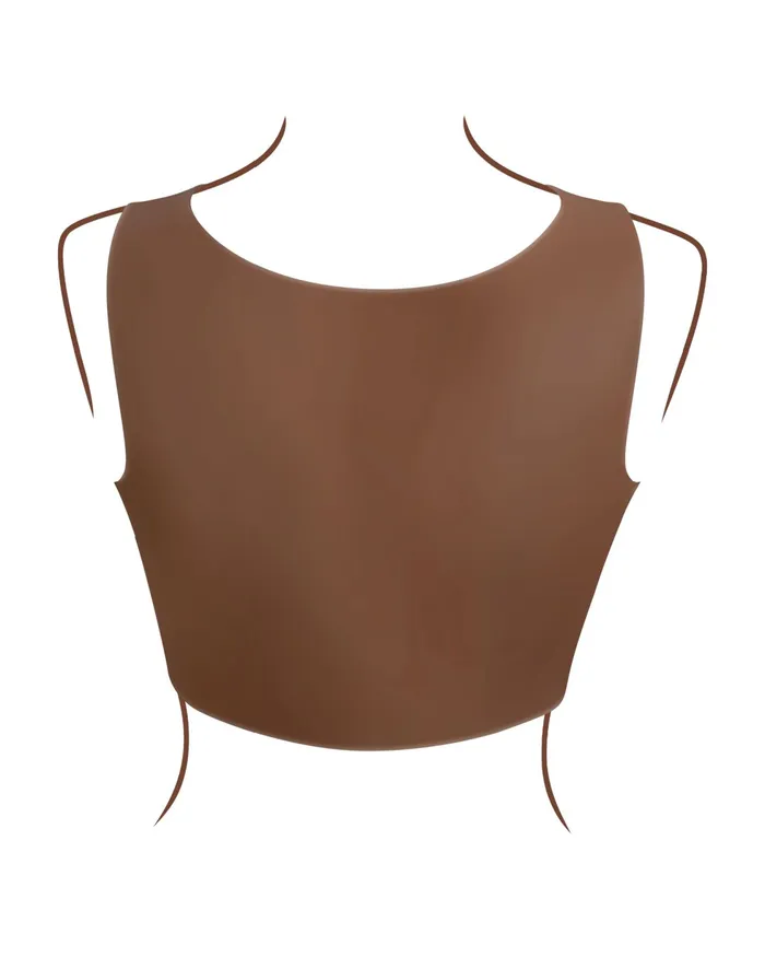 Evolved Novelties Anal Gender X Wearable Silicone E Cup Breasts Chocolate