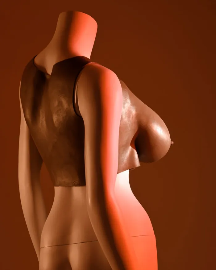 Evolved Novelties Anal Gender X Wearable Silicone E Cup Breasts Chocolate