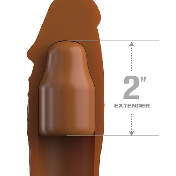 Fantasy 8 Inch Silicone Penis Extension with 2 inch Plug Caramel Pipedream Products Male Sex Toys