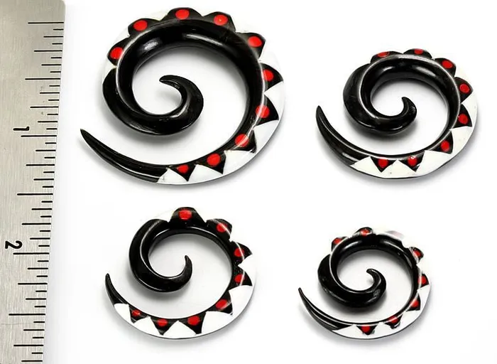 Female Sex Toys Elementals Organics TS 6 Resin Tattoo Spirals Wholesale Horn Organic Body Jewelry 6g 00g Price Per 1