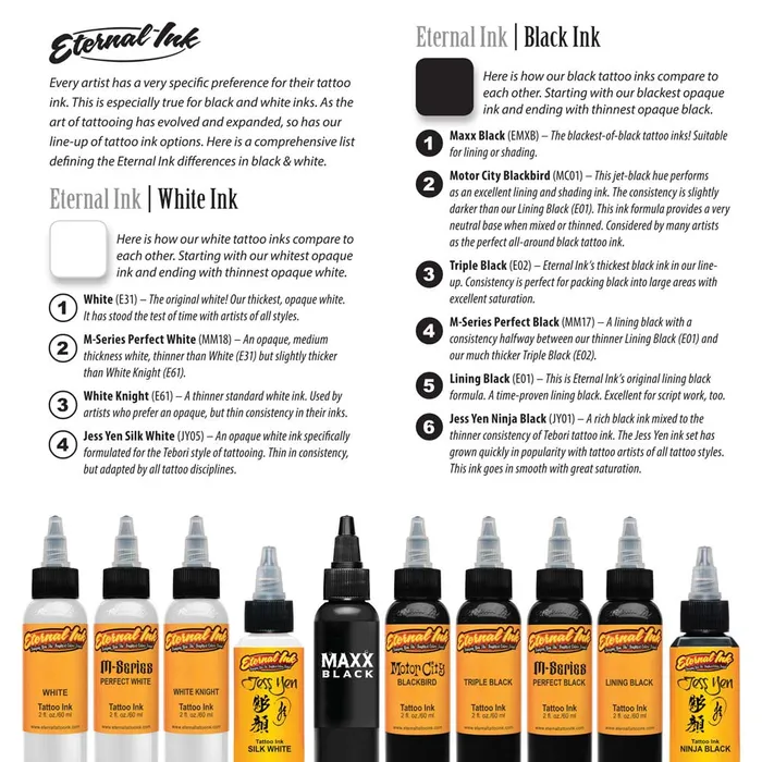 Female Sex Toys Eternal Motor City Set of 12 1oz Bottles Eternal Tattoo Ink