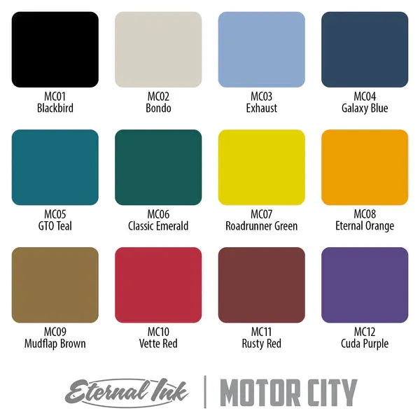 Female Sex Toys Eternal Motor City Set of 12 1oz Bottles Eternal Tattoo Ink