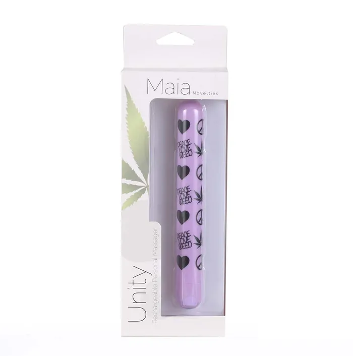 Female Sex Toys Maia Toys UNITY USB Rechargeable XLong PLW Print Super Charged Bullet Violet 420 Series
