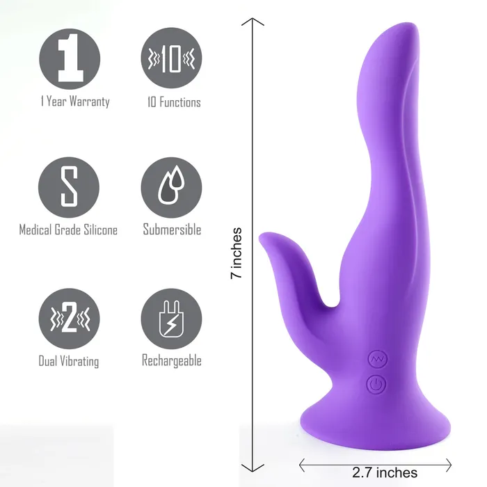 Female Sex Toys Maia Toys VIVIAN USB Rechargeable Dual Vibrating Dong 10 Functions NEON PURPLE Female Sex Toys Maia Toys VIVIAN USB Rechargeable Dual Vibrating Dong 10 Functions NEON PURPLE