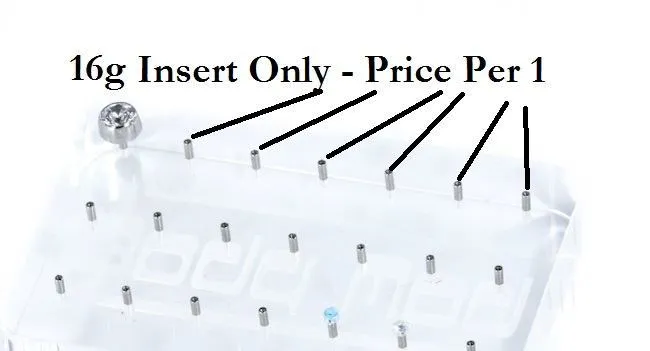 Female Sex Toys Painful Pleasures 16g Internally Threaded Straight Barbell for Acrylic Display Block Price Per 1