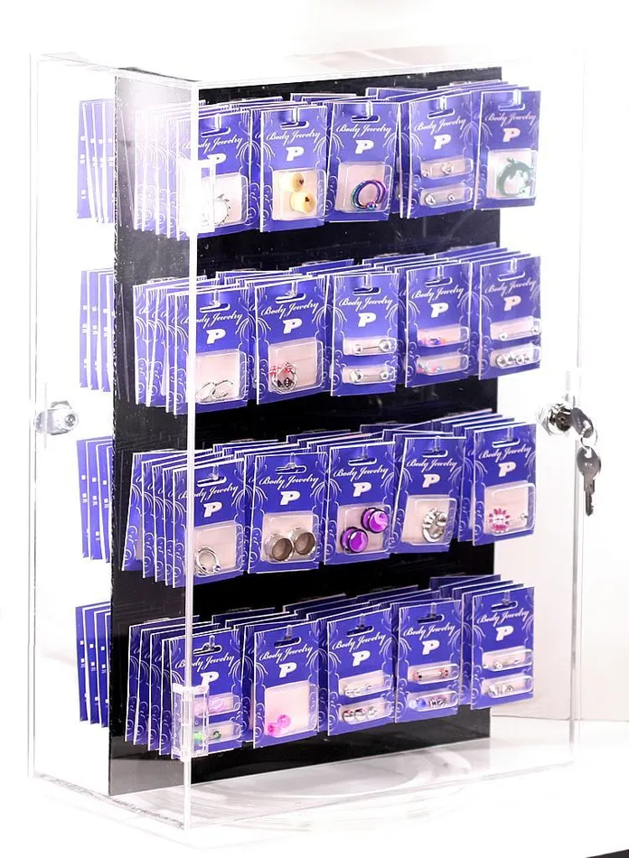 Female Sex Toys Painful Pleasures 18 Double Sided Body Jewelry Display with J Hooks Display Only