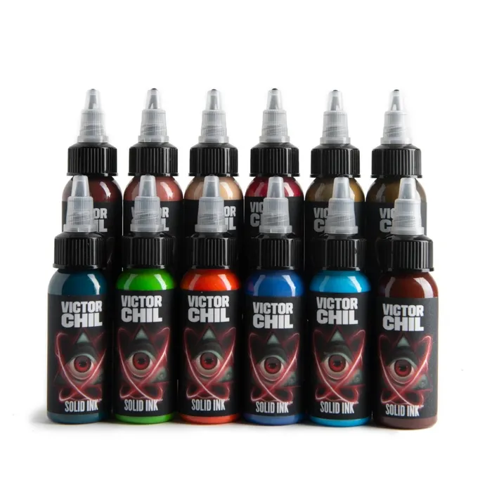 Female Sex Toys Victor Chil 12 Color Set Solid Ink 1oz Bottles Solid Ink