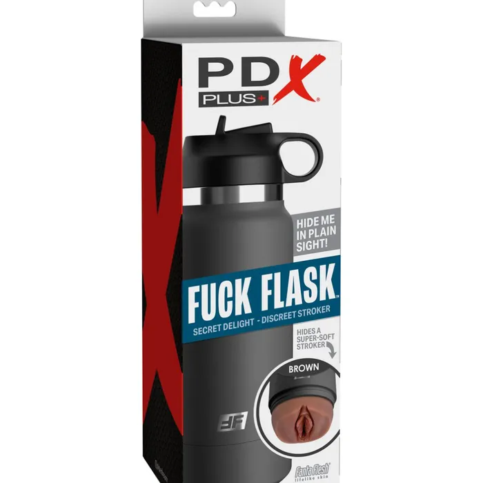 Fuck Flask Pussy Stroker Disguised as a Water Bottle Chocolate Pipedream Products Male Sex Toys