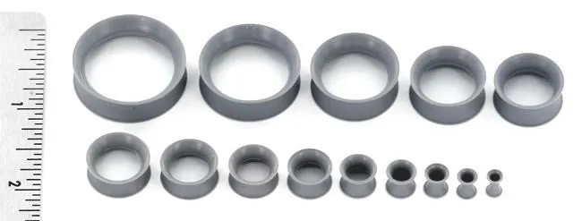 Grey Silicone Skin Eyelet by Kaos Softwear 10g up to 1 Price Per 1 Kaos Dildos