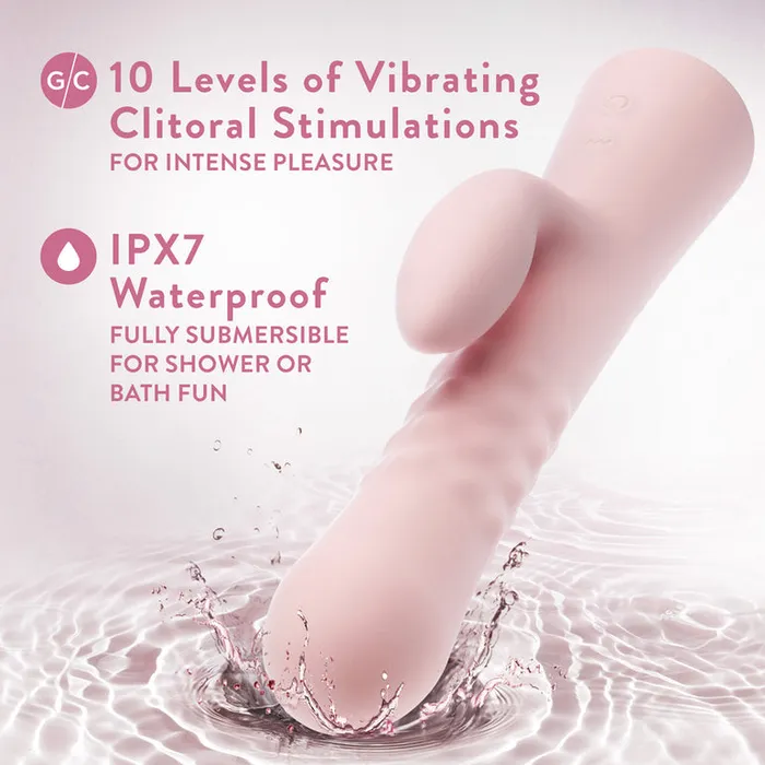 Jaymie GSpot Rabbit with Pulsating Beads Blush Female Sex Toys