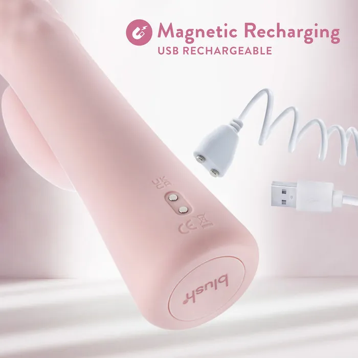 Jaymie GSpot Rabbit with Pulsating Beads Blush Female Sex Toys