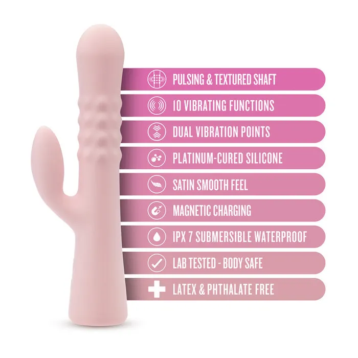 Jaymie GSpot Rabbit with Pulsating Beads Blush Female Sex Toys
