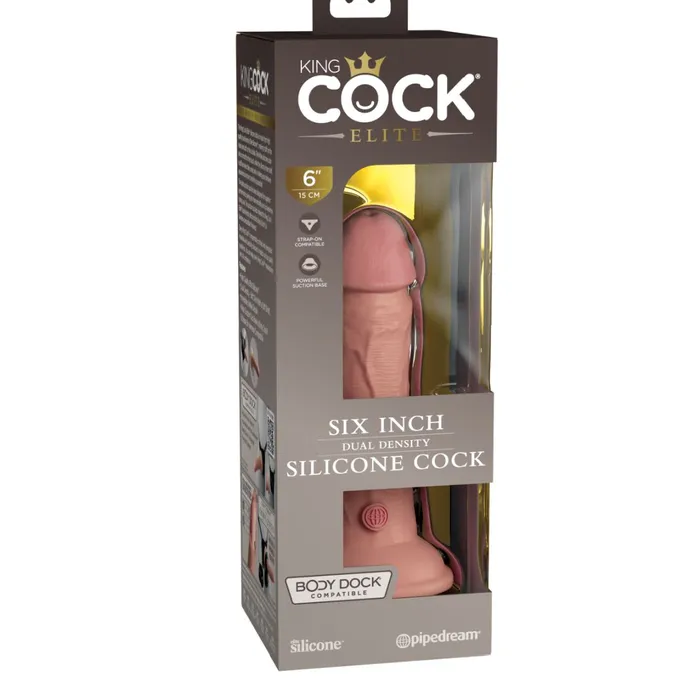 King Cock Elite 6 Silicone Dual Density Dildo Vanilla Pipedream Products Dildos