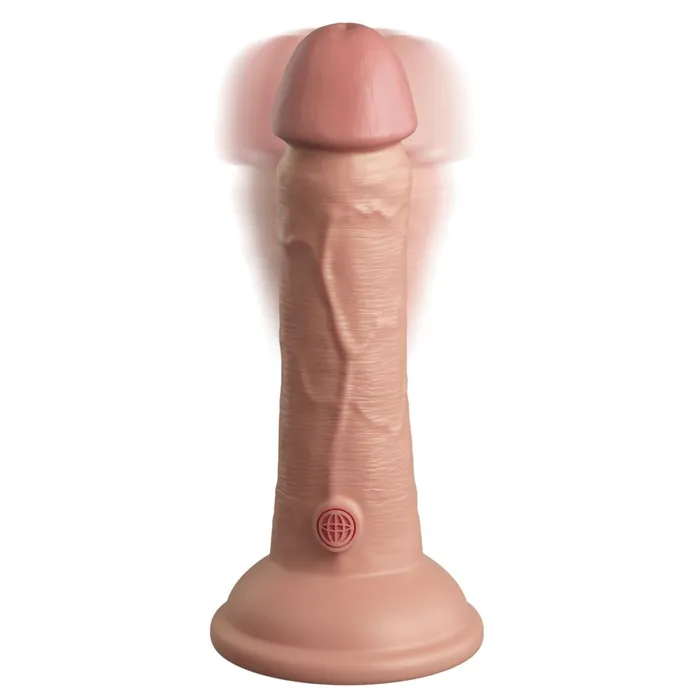 King Cock Elite 6 Vibrating Silicone Dual Density Dildo Vanilla Pipedream Products Dildos