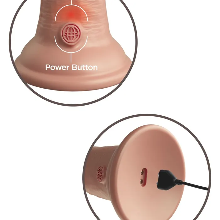 King Cock Elite 6 Vibrating Silicone Dual Density Dildo Vanilla Pipedream Products Dildos