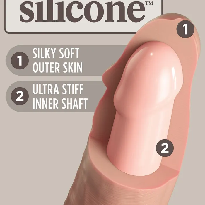 King Cock Elite 6 Vibrating Silicone Dual Density Dildo Vanilla Pipedream Products Dildos