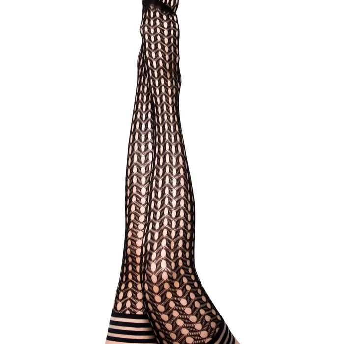 Kixies Kixies Mimi Black Circle Fishnet Thigh Highs sizes AD Anal
