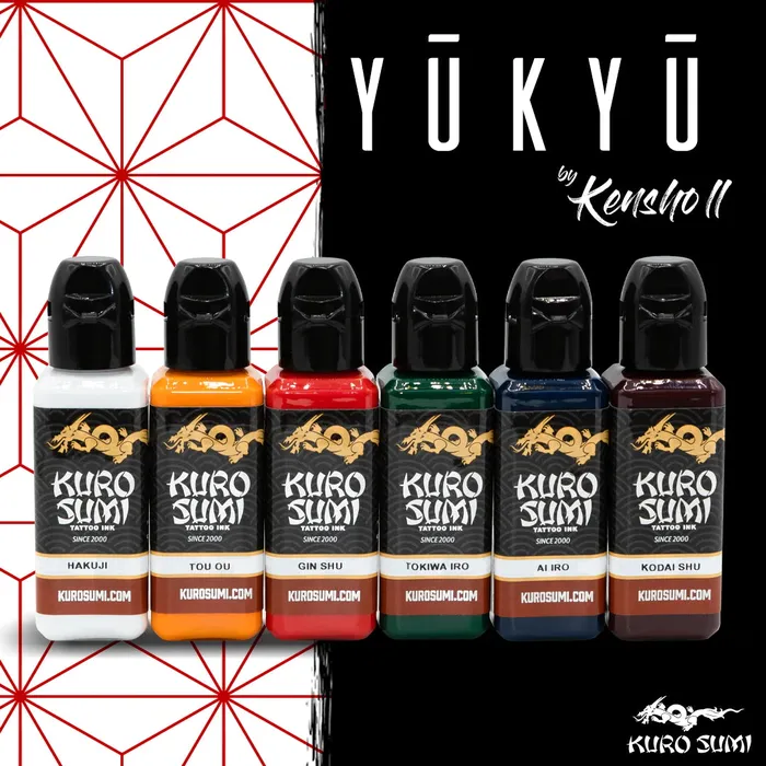 Kuro Sumi Anal Yukyu by Kensho II Japan Set Kuro Sumi Tattoo Ink 15oz