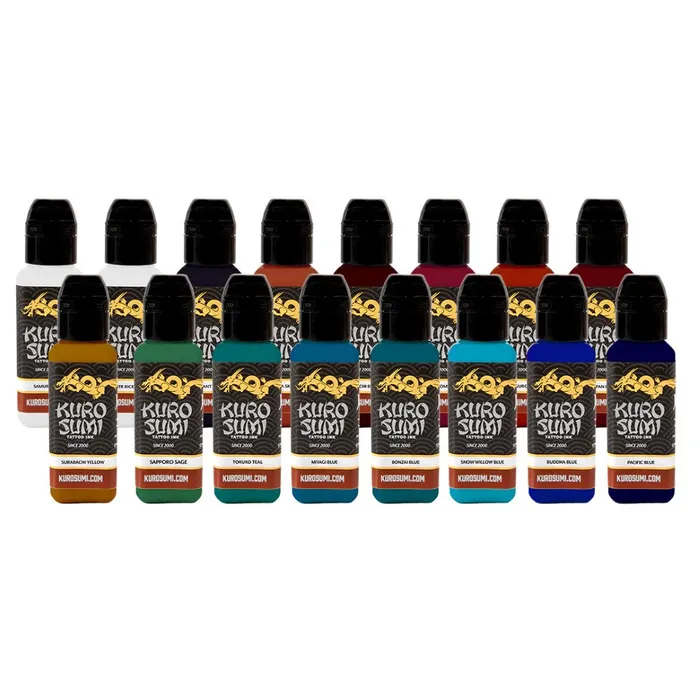 Kuro Sumi Male Sex Toys 16 Color Primary Set 3 Kuro Sumi Tattoo Ink Pick Size