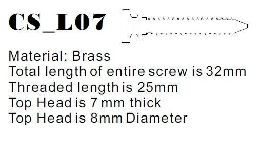 Long Copper Contact Screw M4 Metric Version 7 Precision Vibrators