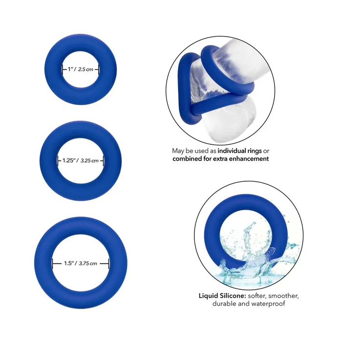 Male Sex Toys Admiral Universal Silicone 3 Piece CRing Set California Exotic Novelties Inc