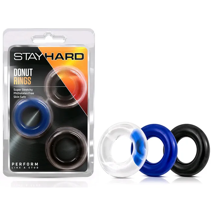 Male Sex Toys Blush Novelties Stay Hard Thick Donut Penis Cock Rings 3 Piece Set Male Sex Toys Blush Novelties Stay Hard Thick Donut Penis Cock Rings 3 Piece Set
