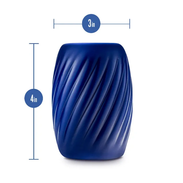 Male Sex Toys Blush Rize Turbine Self Lubricating Extra Soft Stroker Blue