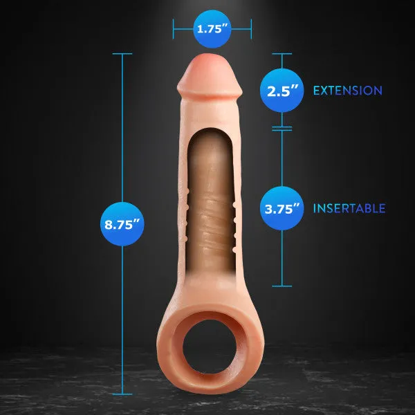 Male Sex Toys Blush Thrive 25 Inch Veiny Silicone Penis Extender with Ball Strap