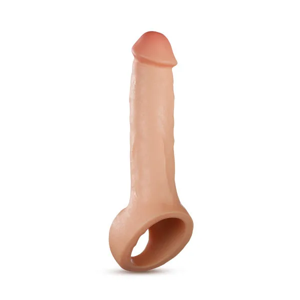 Male Sex Toys Blush Thrive 25 Inch Veiny Silicone Penis Extender with Ball Strap