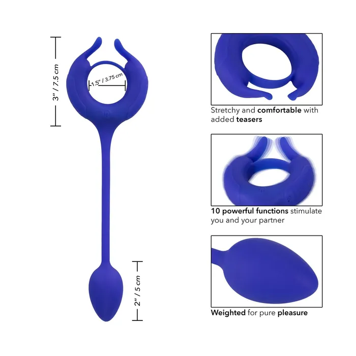 Male Sex Toys California Exotic Novelties Inc Admiral Plug and Play Vibrating Weighted Cock Ring Rechargable