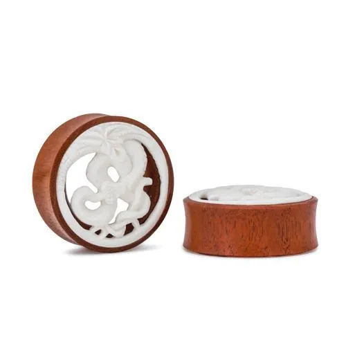 Male Sex Toys Elementals Organics Serpent Protector Chang Wood Tunnel with Bone Carving 20mm 112 Price Per 1