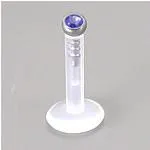 Male Sex Toys Painful Pleasures 16g Bioplastic Labret with 20mm Bioplastic Gem Ball Male Sex Toys Painful Pleasures 16g Bioplastic Labret with 20mm Bioplastic Gem Ball