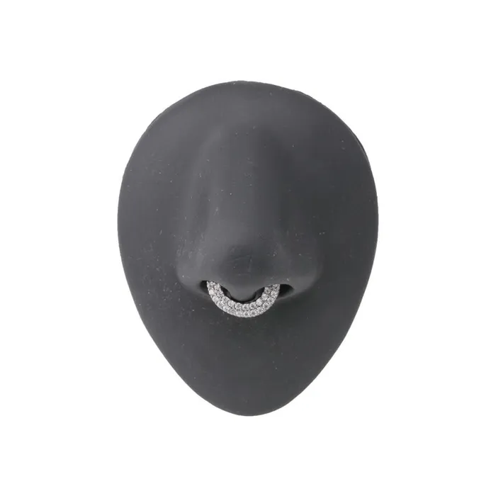 Male Sex Toys Painful Pleasures 16g Stainless Steel Septum Clicker with Double Tiered Crystals Price Per 1