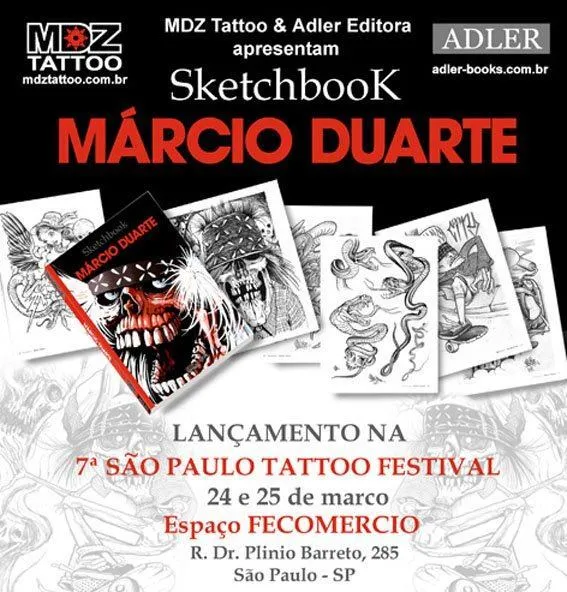 MDZ Tattoo Vibrators Marcio Duarte Sketch Tattoo Book from Brazil