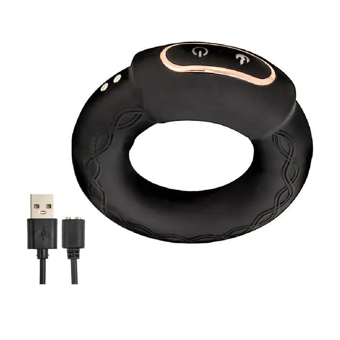 Nasstoys Couples Cockpower Heat Up Vibrating Black Cock Ring