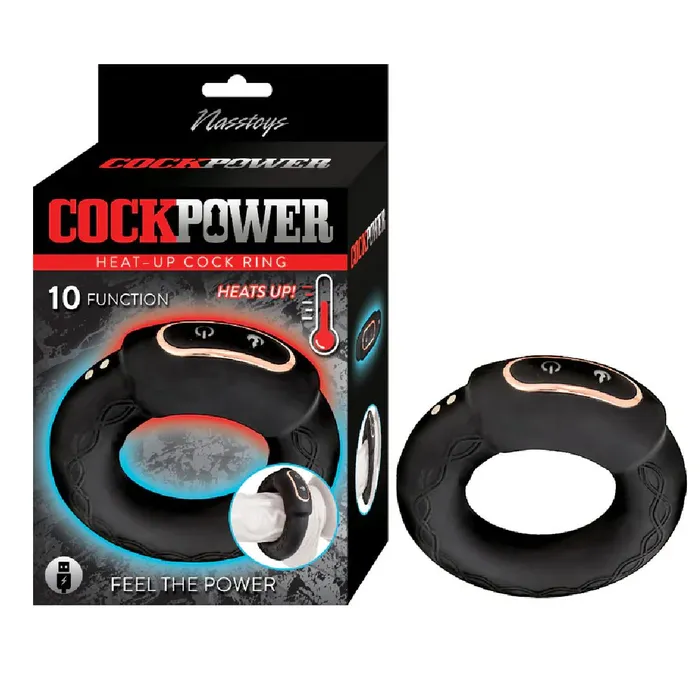 Nasstoys Couples Cockpower Heat Up Vibrating Black Cock Ring